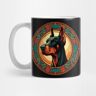 Doberman Pinscher  - Art Nouveau Dog Design Mug